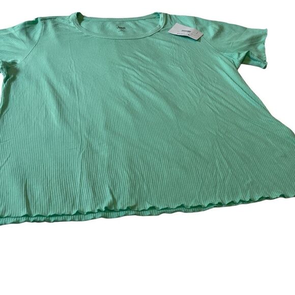 Jenni intimates  ribbed blouse  for women  Size 2X color green - Picture 6 of 7